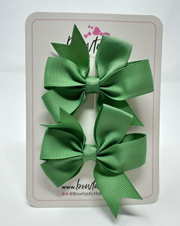 3 Inch Pinwheel Bow - Sage Green - 2 Pack