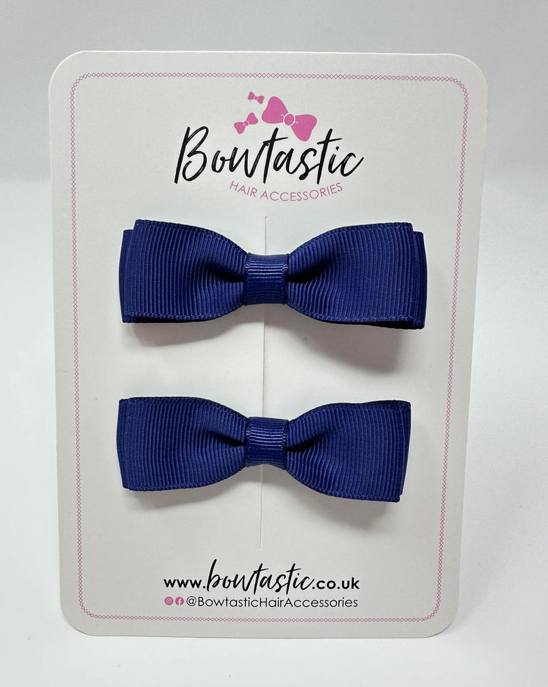 2.75 Inch Flat Bow - Navy - 2 Pack