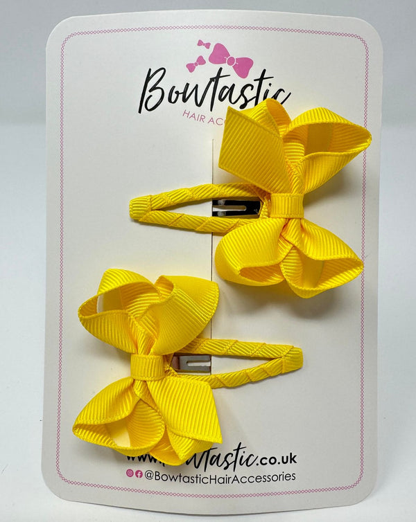 2 Inch Bow Snap Clip - Daffodil - 2 Pack