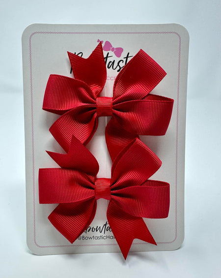 3 Inch Pinwheel Bow - Scarlet Red - 2 Pack