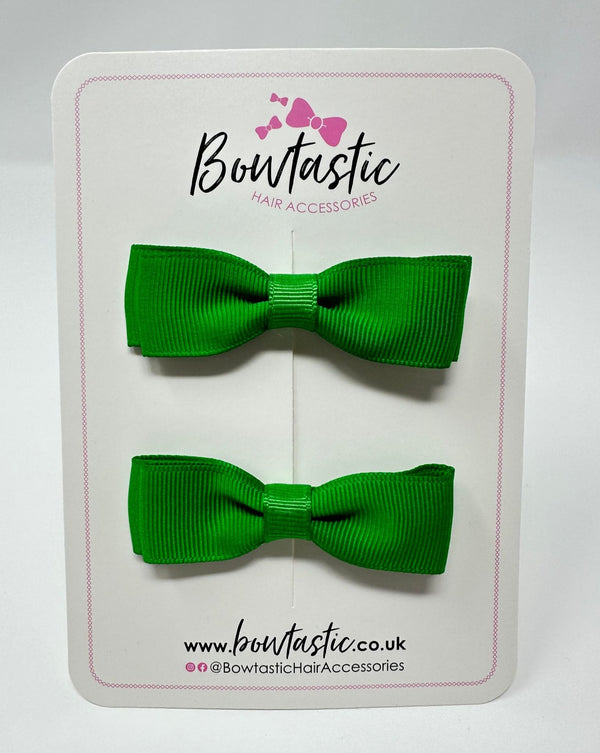2.75 Inch Flat Bow - Emerald Green - 2 Pack