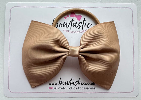 4.5 Inch Tuxedo Bow Bobble - Latte