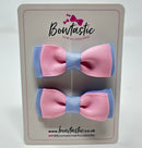 1.75 Inch Bows - Pearl Pink & Bluebell - 2 Pack