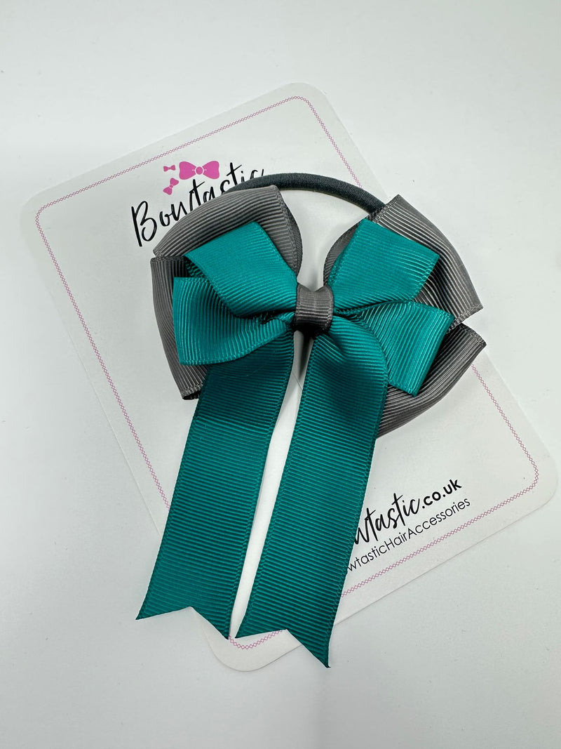 3.5 Inch Tail Bobble - Jade Green & Metal Grey