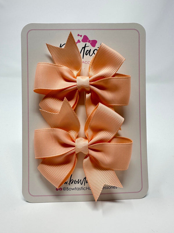 3 Inch Pinwheel Bow - Petal Peach - 2 Pack