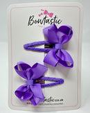 2 Inch Bow Snap Clip - Hyacinth - 2 Pack