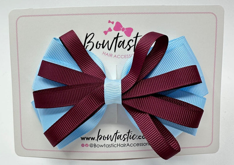 4.5 Inch Loop Bow - Burgundy & Blue Topaz