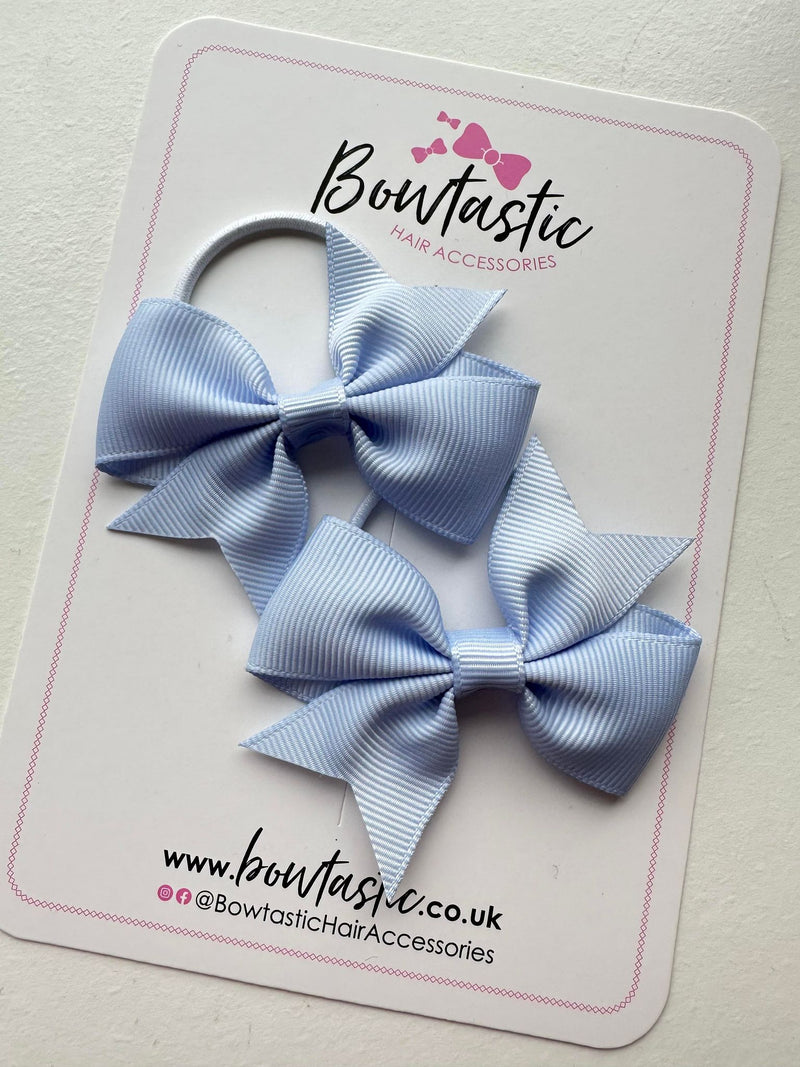 2.5 Inch Flat Bow Thin Elastic - Style 2 - Bluebell - 2 Pack