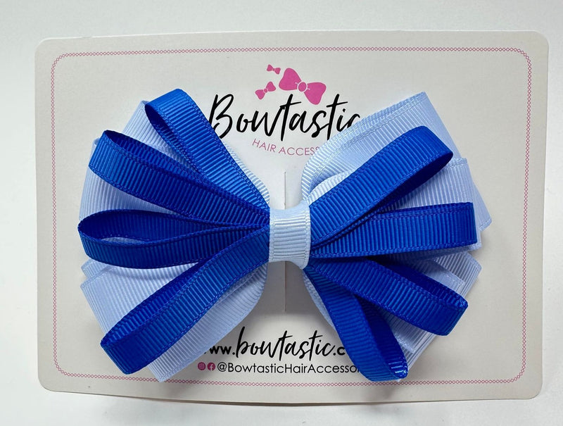 4.5 Inch Loop Bow - Royal Blue & Bluebell