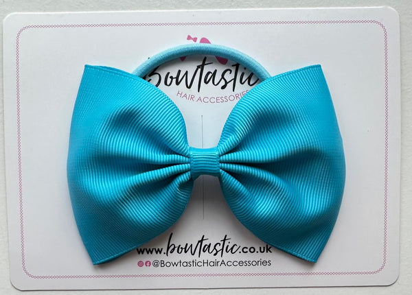 4.5 Inch Tuxedo Bow Bobble - Turquoise