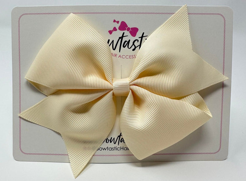 5 Inch Flat Bow - Cream