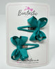 2 Inch Bow Snap Clip - Jade Green - 2 Pack