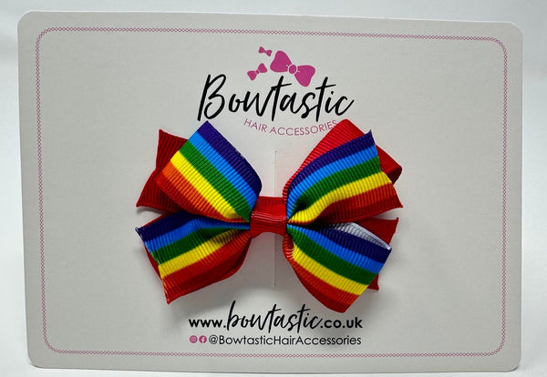 3 Inch Pattern Bow - Rainbow Stripe