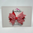 3 Inch Flat 2 Layer Bow - Red Gingham