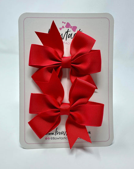 3 Inch Pinwheel Bow - Red - 2 Pack