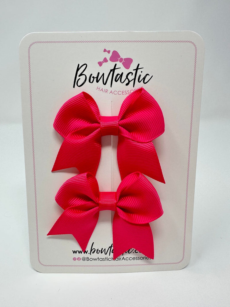 2.5 Inch Tail Bows - Shocking Pink - 2 Pack