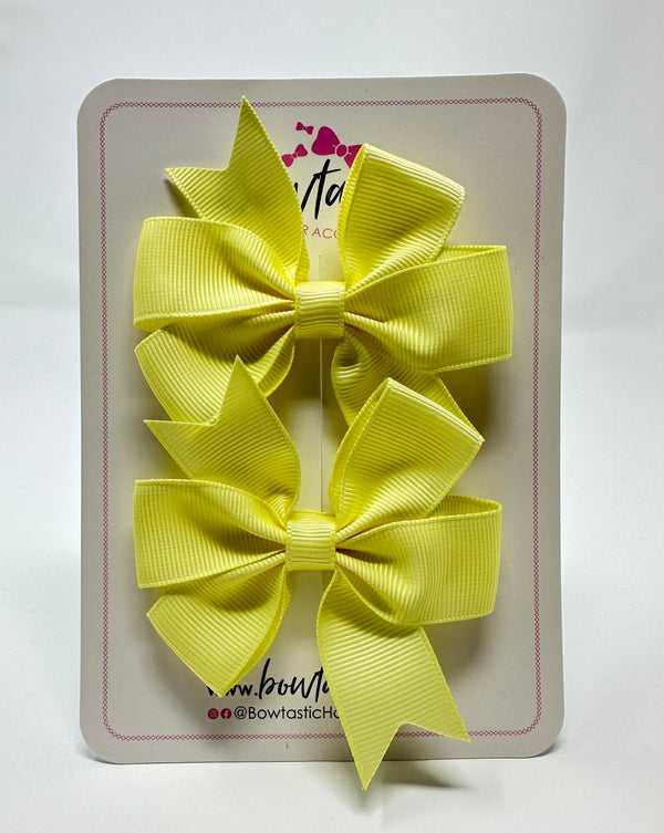3 Inch Pinwheel Bow - Baby Maize - 2 Pack