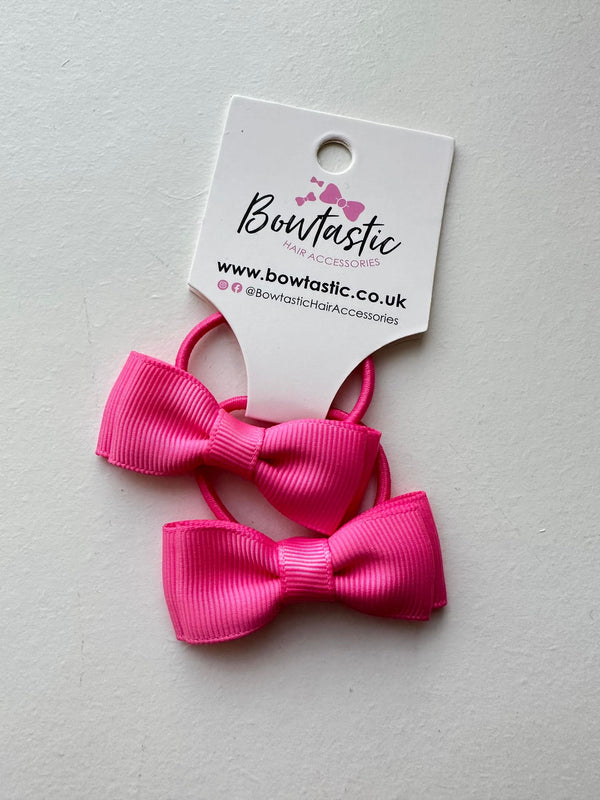1.75 Inch Bow Thin Elastic - Hot Pink - 2 Pack