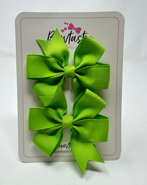 3 Inch Pinwheel Bow - Apple Green - 2 Pack