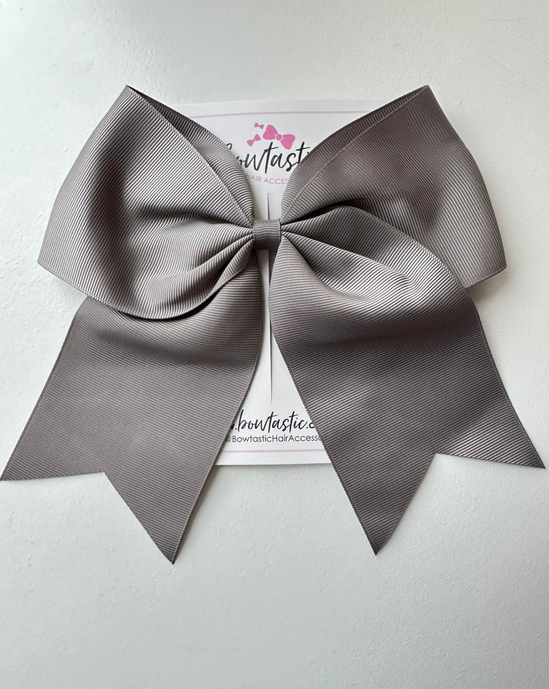 7 Inch Cheer Bow - Metal Grey