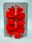 3 Inch Pinwheel Bow - Neon Orange - 2 Pack