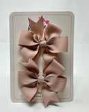 3 Inch Pinwheel Bow - Vanilla - 2 Pack