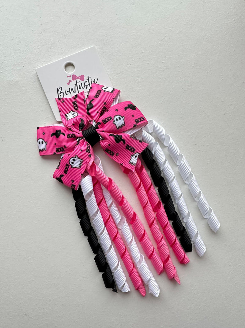 Halloween - 3 Inch Pinwheel Corker - Pink, Black & White Boo!