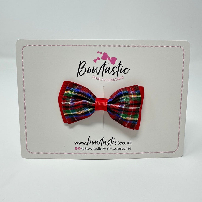 2.75 Inch Tuxedo Bow - Red Tartan