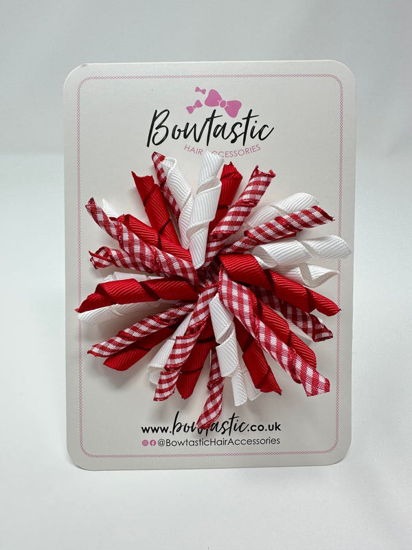 3.5 Inch Corker Bow - Red & White Gingham