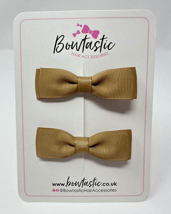 2.75 Inch Flat Bow - Latte - 2 Pack