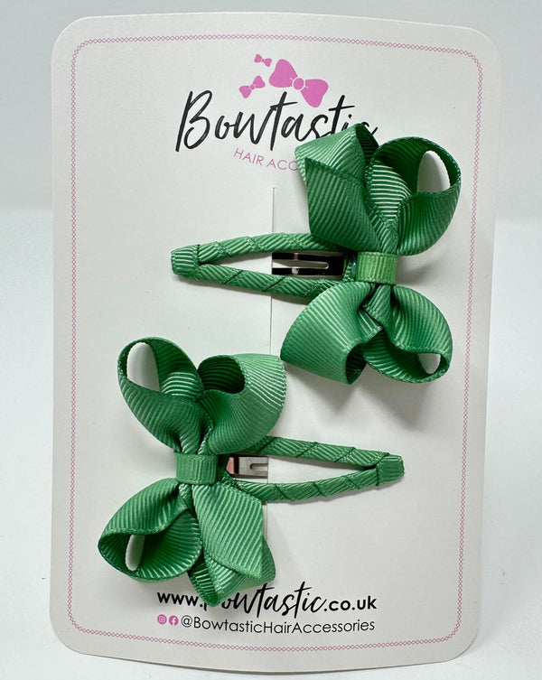 2 Inch Bow Snap Clip - Sage Green - 2 Pack