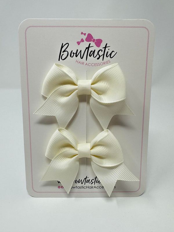 2.5 Inch Tail Bows - Antique White - 2 Pack
