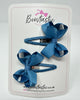 2 Inch Bow Snap Clip - Antique Blue - 2 Pack