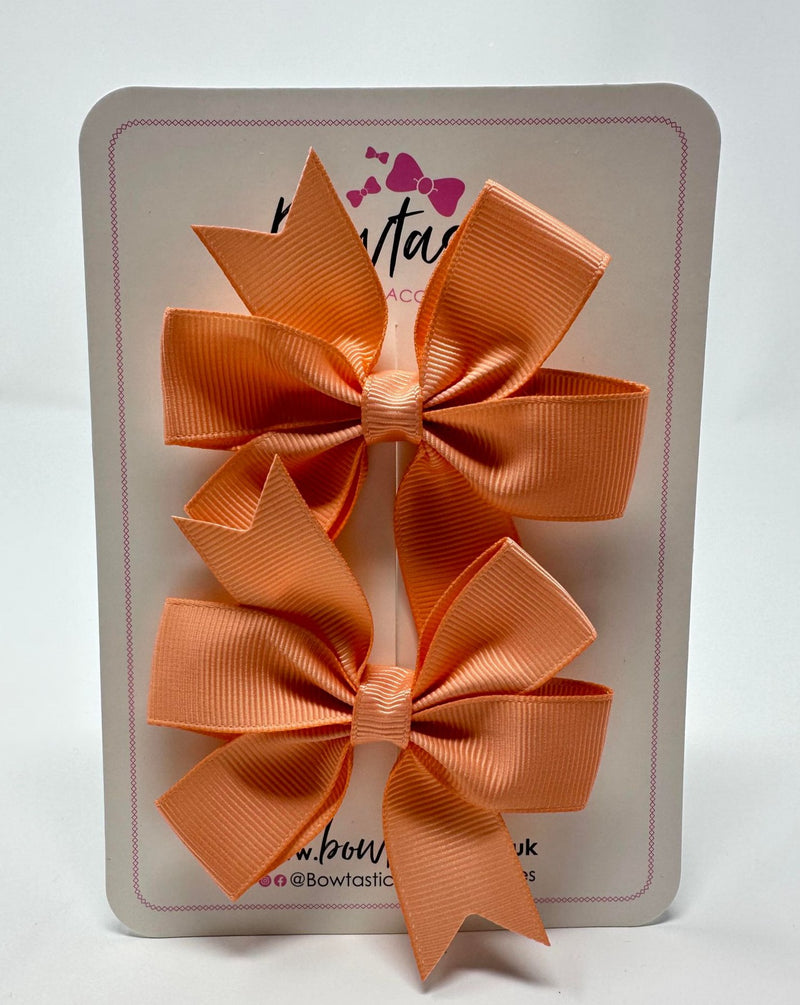 3 Inch Pinwheel Bow - Peach - 2 Pack