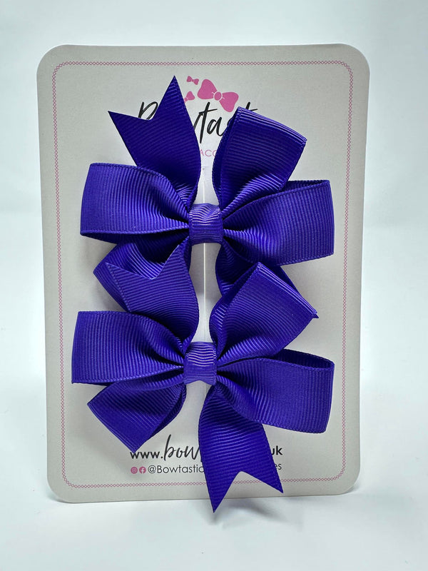 3 Inch Pinwheel Bow - Regal Purple - 2 Pack
