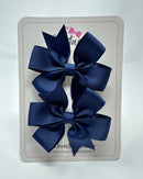 3 Inch Pinwheel Bow - Navy - 2 Pack