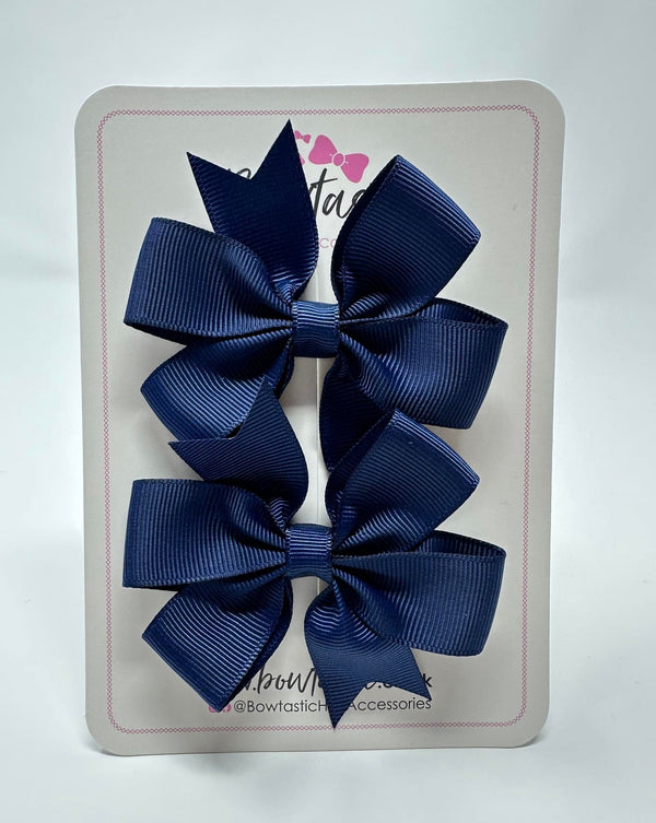 3 Inch Pinwheel Bow - Ink Blue - 2 Pack
