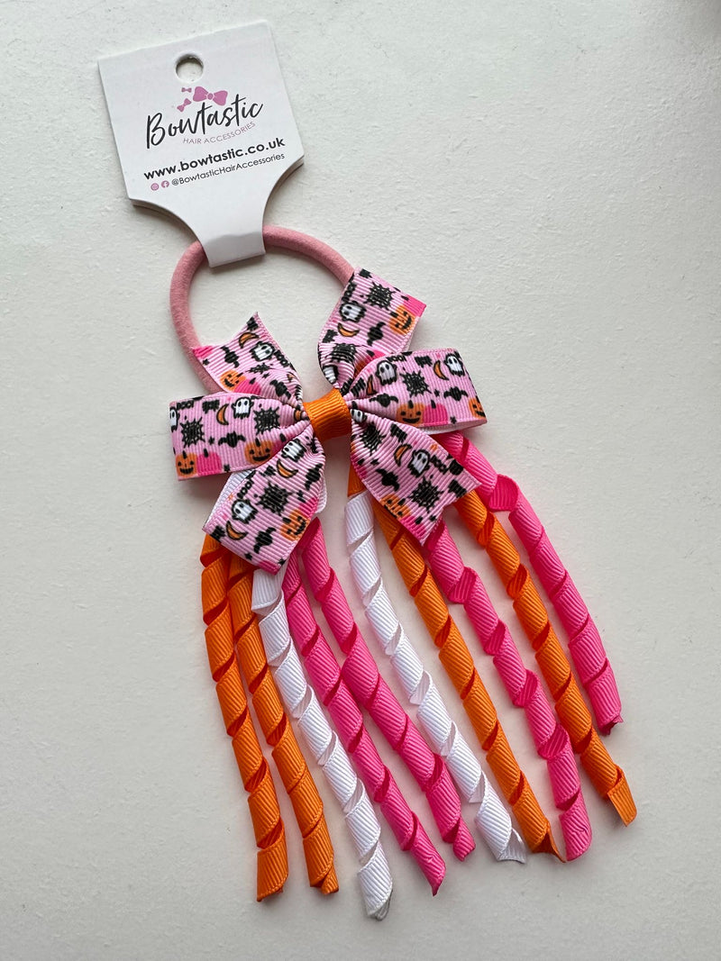 Halloween - 3 Inch Pinwheel Corker Bobble - Pink, Orange & White Spook