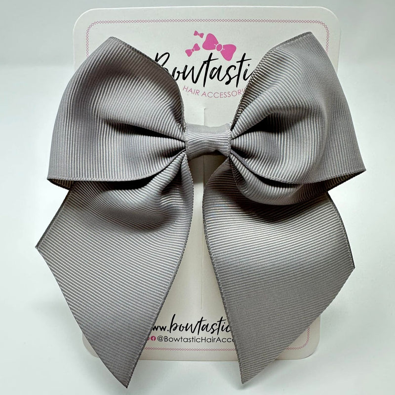 5 Inch Cheer Bow - Silver