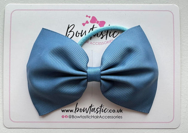 4.5 Inch Tuxedo Bow Bobble - Antique Blue