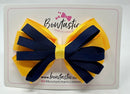 4.5 Inch Loop Bow - Navy & Yellow Gold