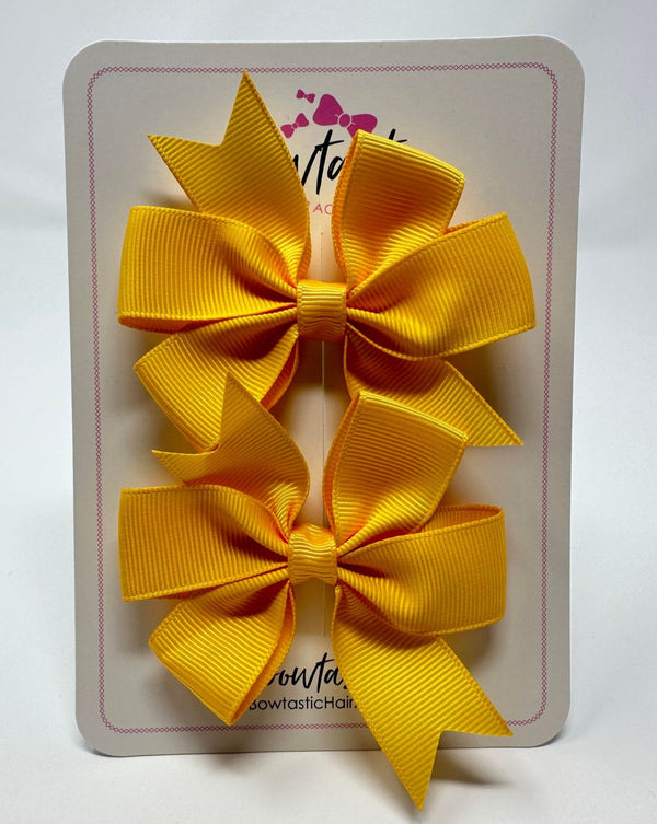 3 Inch Pinwheel Bow - Yellow Gold - 2 Pack