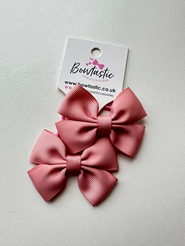 2.5 Inch Butterfly Bow Thin Elastic - Sweet Nectar - 2 Pack