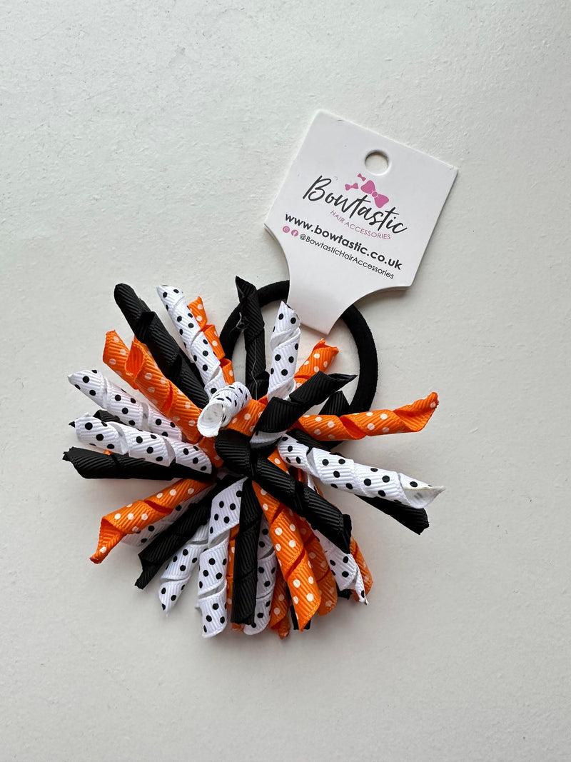 Halloween - 3.5 Inch Corker Bobble - Orange, Black & White Spot