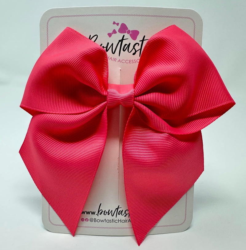 5 Inch Cheer Bow - Coral Rose