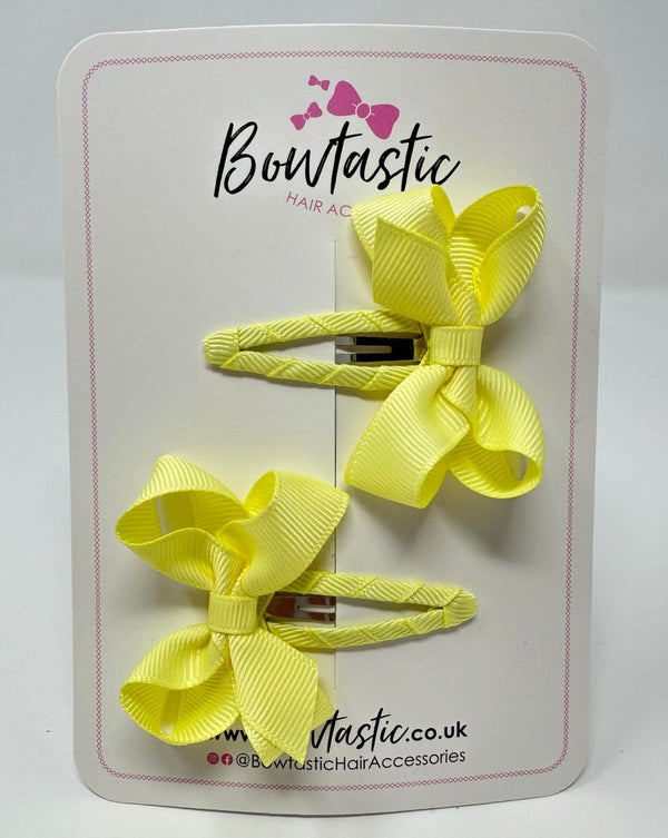 2 Inch Bow Snap Clip - Baby Maize - 2 Pack