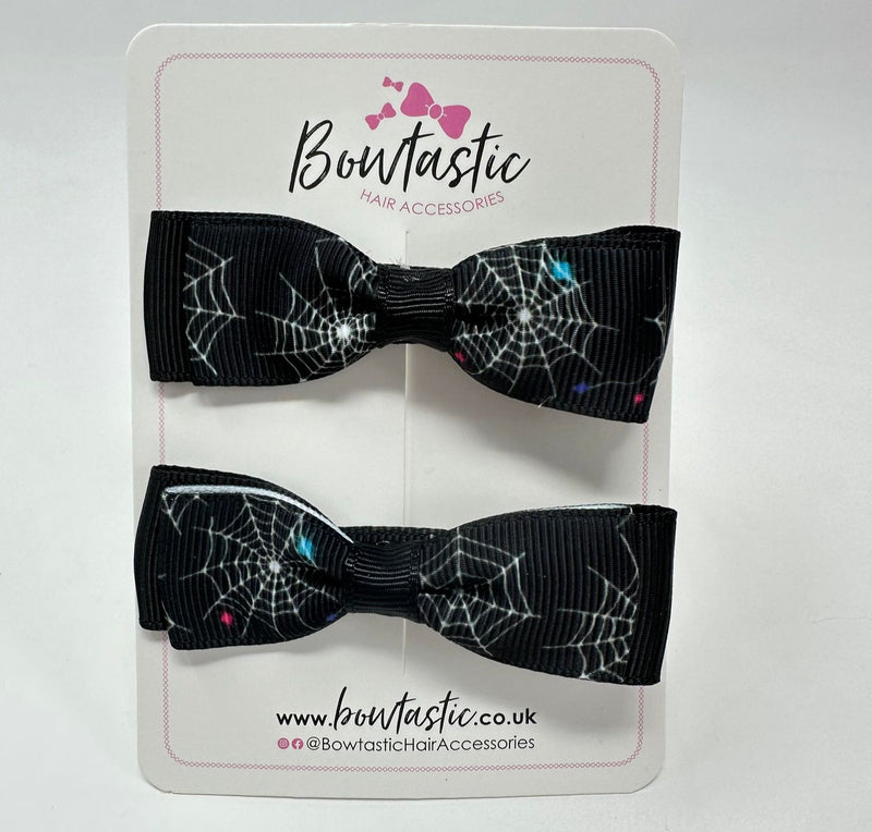 Halloween - 2.75 Inch Pattern Bows - Spider Web - 2 Pack
