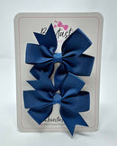 3 Inch Pinwheel Bow - Light Navy - 2 Pack