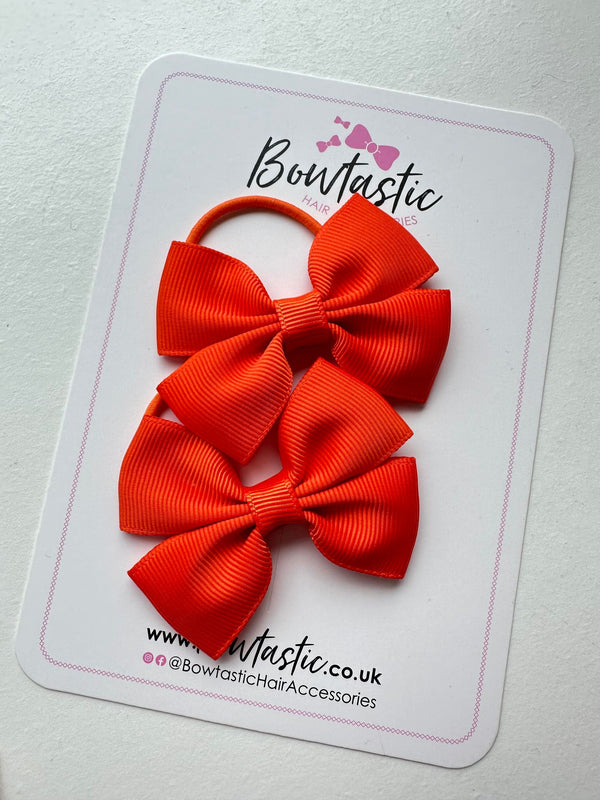 2.5 Inch Butterfly Bow Thin Elastic - Autumn Orange - 2 Pack