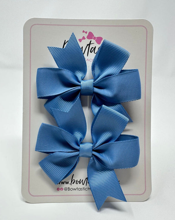 3 Inch Pinwheel Bow - French Blue - 2 Pack
